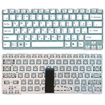 Клавиатура для ноутбука Sony (SVE14A) White, (No Frame) RU Белая с голубым