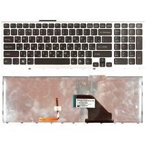 Клавиатура для ноутбука Sony Vaio (VPC-F11, VPC-F12 VPC-F13) с подсветкой (Light), Black, (Silver Frame) RU