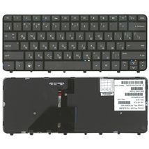 Клавиатура для ноутбука HP Folio (13-1000, 13-2000) с подсветкой (Light), Black, (Black Frame) RU