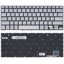 Клавіатура для ноутбука Samsung (740U3E, NP740U3E) з підсвічуванням (Light), Silver, (No Frame), RU
