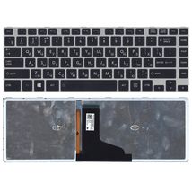 Клавіатура для ноутбука Toshiba Satellite (M40-A M40T-A M45-A M45T-A) з підсвічуванням (Light), Black, (Gray Frame) UA