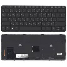 Клавіатура для ноутбука HP EliteBook 820 G1 з підсвічуванням (Light), з вказівником (Point Stick) Black, RU