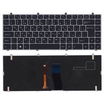 Клавиатура для ноутбука Clevo (W230) Black, (Silver Frame) RU