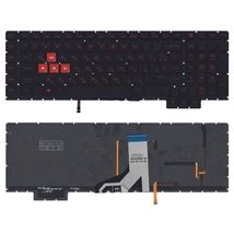 Клавіатура для ноутбука HP Omen 17-AN000, з червоним підсвічуванням (Red Light), Black, (No Frame) UA
