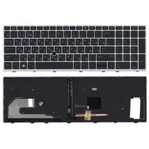Клавиатура для ноутбука HP EliteBook 850 G5 с подсветкой (Light), Black, (Grey Frame) RU