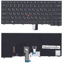 Клавіатура для ноутбука Lenovo ThinkPad Edge (T440, T440P, T440S) з підсвічуванням (Light), з вказівником (Point Stick) Black, Black Frame, RU