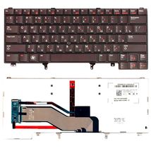 Клавіатура для ноутбука Dell Latitude (E5420, E6220, E6320, E6420, E6430, E6620), з підсвічуванням (Light), Black, RU/EN